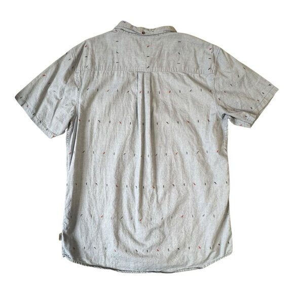 Jack O’Neill Men’s L Gray Cotton Button Up Shirt Surf Print Standard Fit Casual - Picture 5 of 10